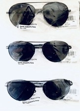 NWT Lot 3 Aviator "GOVERNOR" Sunglasses Gunmetal Grey 100 UVA-UVB Protection