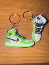 Mini Air Jordan 1 Retro High OG Sneaker Keychain Lime Green And White