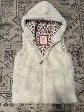 Mini Boden White Faux Fur Vest 7-8