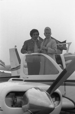 Richard Anthony steps off his private plane with his wife Septembe- Old Photo 1