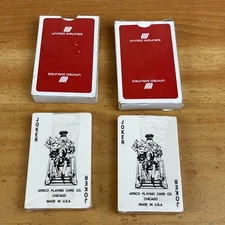 Vintage 1970's Playing Cards United Airlines Red Never Used Two Decks USA