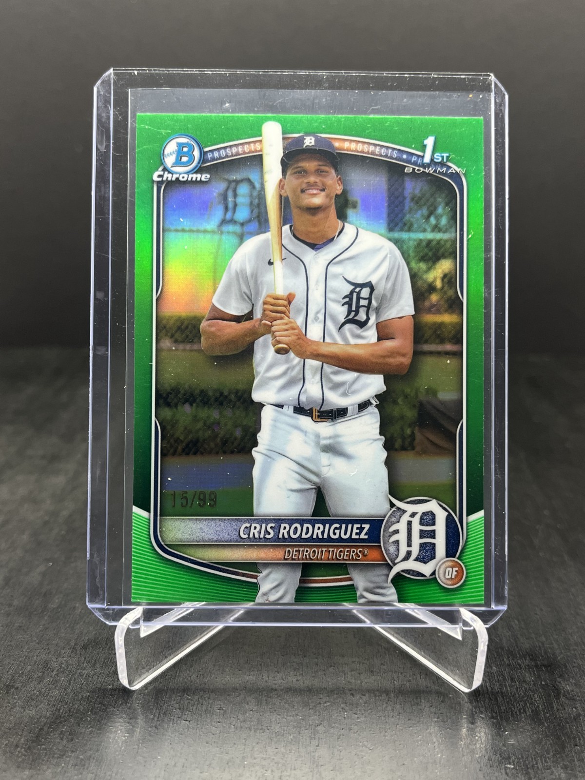 2025 Bowman Chrome Baseball Cris Rodriguez 1st Green Refractor 15/99 #BCP-250