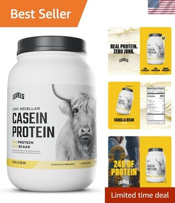 Levels 100% Micellar Casein Protein, Hormone Free, Vanilla Bean, 2LB