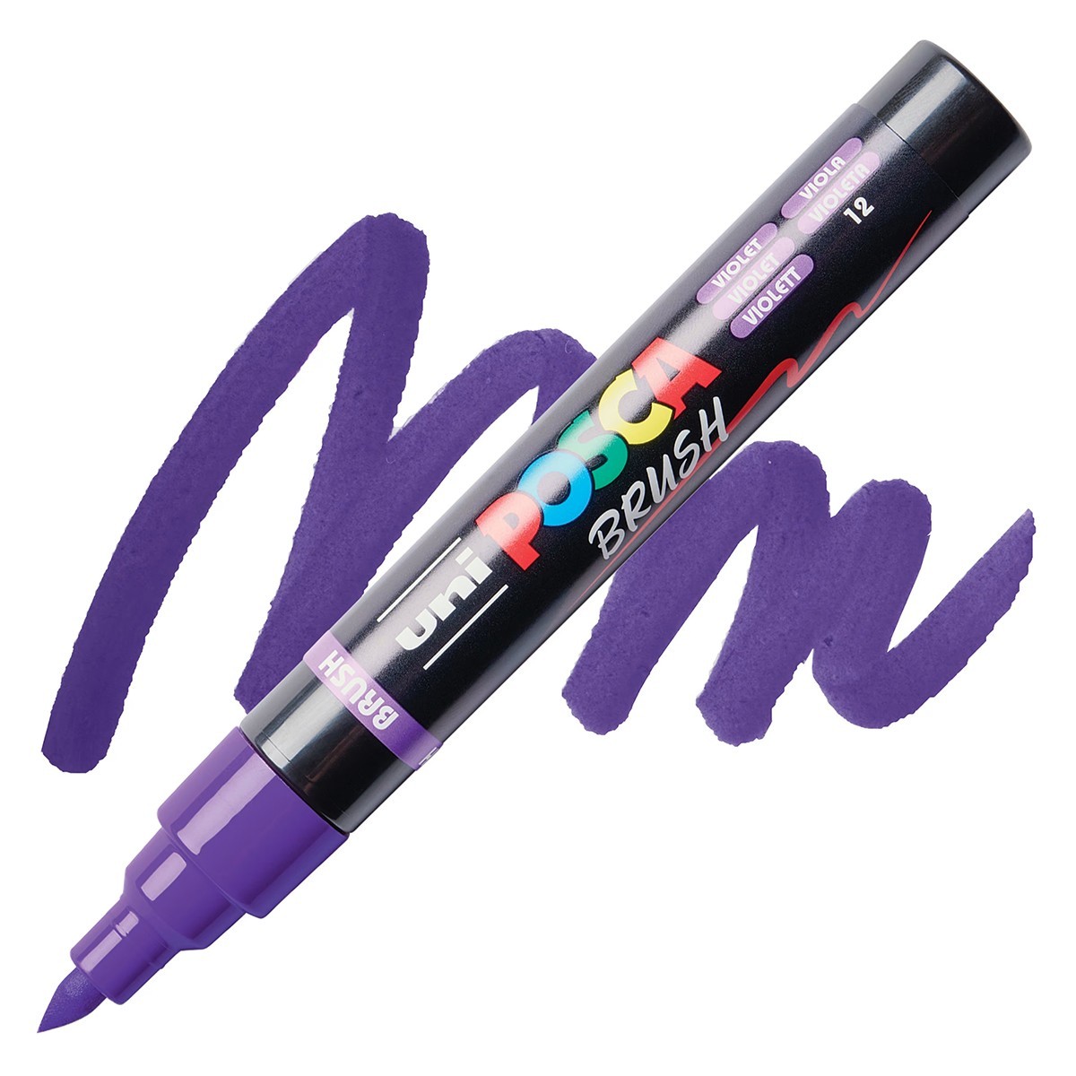 Posca Markers, Paint Marker, Violet Paint, 5BR Brush Tip, Acrylic, Purple, Grape