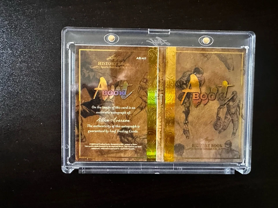 Libro de arte Leaf Sports Histoty Ch.2 2025 1/1 - Allen Iverson dorado automático Foto 2 de 3