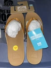 New! Reef Women's Sandals Cushion Court Natural Leather Flip Flop Size 9