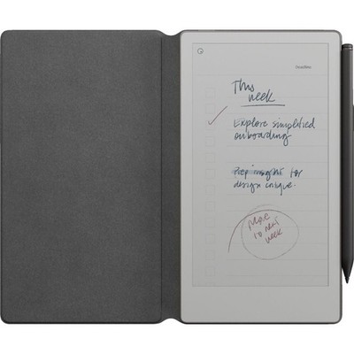 REMARKABLE Paper Pro Move + Marker Plus + Book Folio Premium Leder Grau 7 Zoll