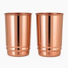 Pure Copper Drinking Cups - Ayurvedic Health Tumblers – 2 pcs. set -LACQUER Free