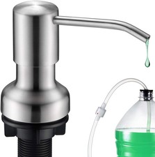 Kitchen Dish Soap Dispenser Pump Brushed Stainless Steel with 47" Extension Tube