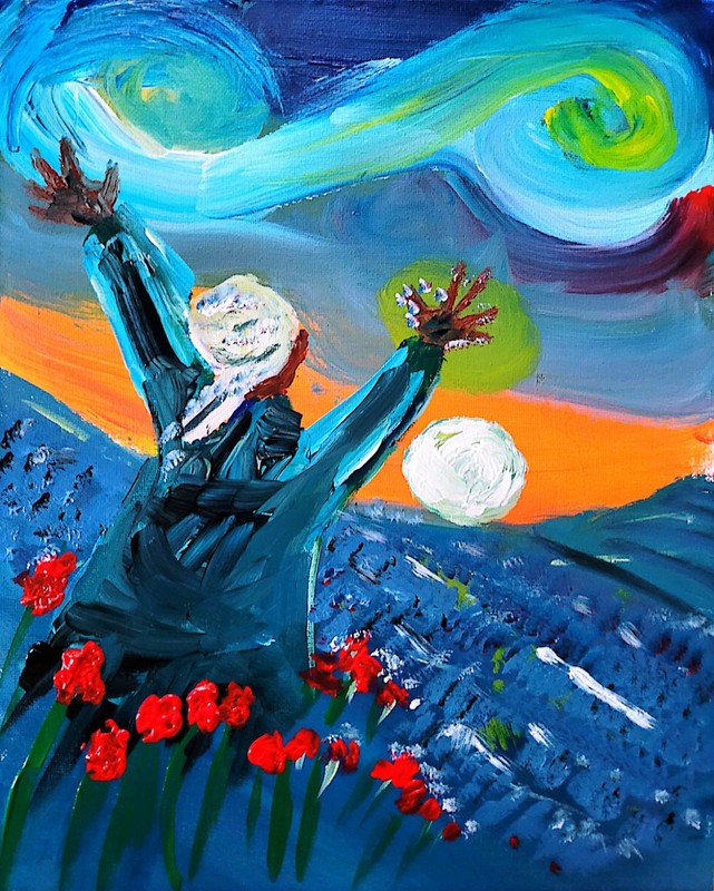 Hallelujah Figurative Abstract Expressionist Art Painting