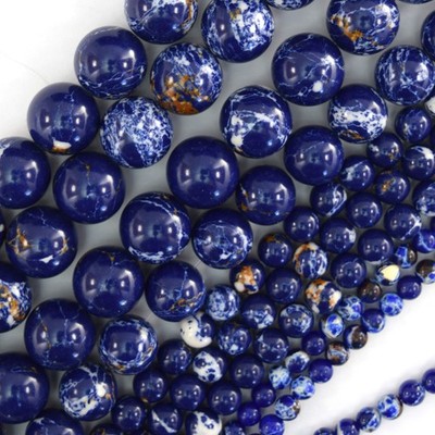 Synthetic Lapis Blue Sea Sediment Jasper Round Beads 15.5'' 4mm 6mm 10mm 12mm