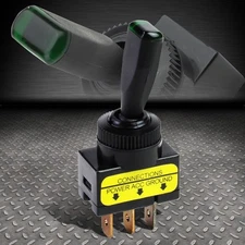 12MM ID 20A GREEN LED POWER ON / OFF TOGGLE SWITCH 3 PIN CONNECTION 12V ACC GND