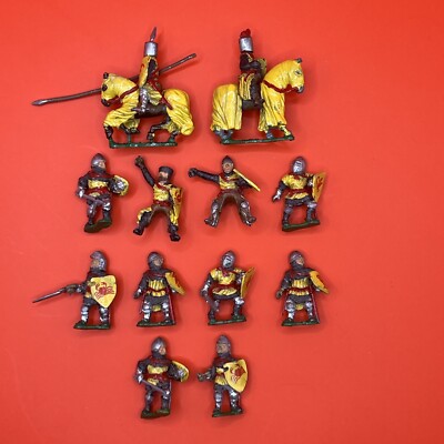 25mm Medieval Knight Set Unbranded Painted White Metal Wargaming Miniatures