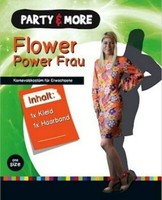KostüM Flower Power Frau 2-Tlg. Schlager Hippie Oldie Fasching Party