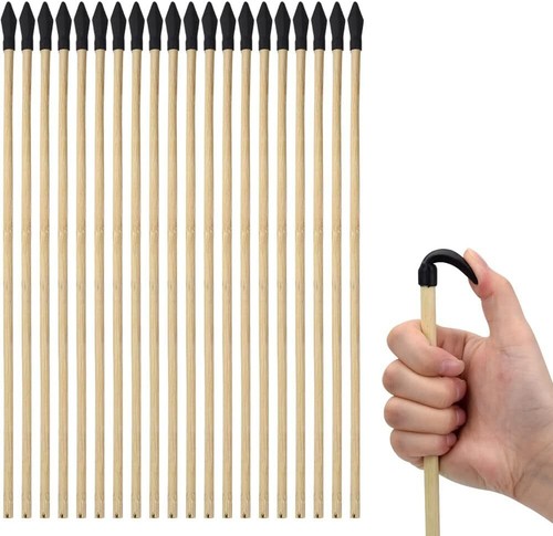 40/50/60cm Wooden Arrows Soft Rubber Handmade Toy Arrow for Kids Archery Outdoor