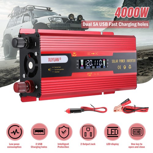 Inversor de energía para automóvil de 7000 W CC 12 V a CA 110 V 220 V onda sinusoidal convertidor solar LCD - Imagen 18 de 191