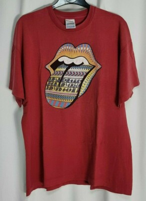 The Rolling Stones red Bridges to Babylon 1998 Tour T Shirt Size XL