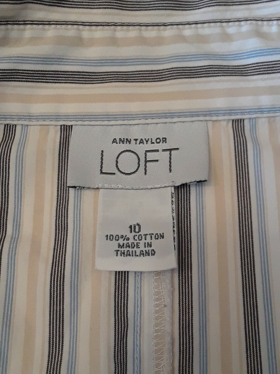 Blouse Sans Bretelles Ann Taylor Loft - Rayures Multicolores - Taille 10
