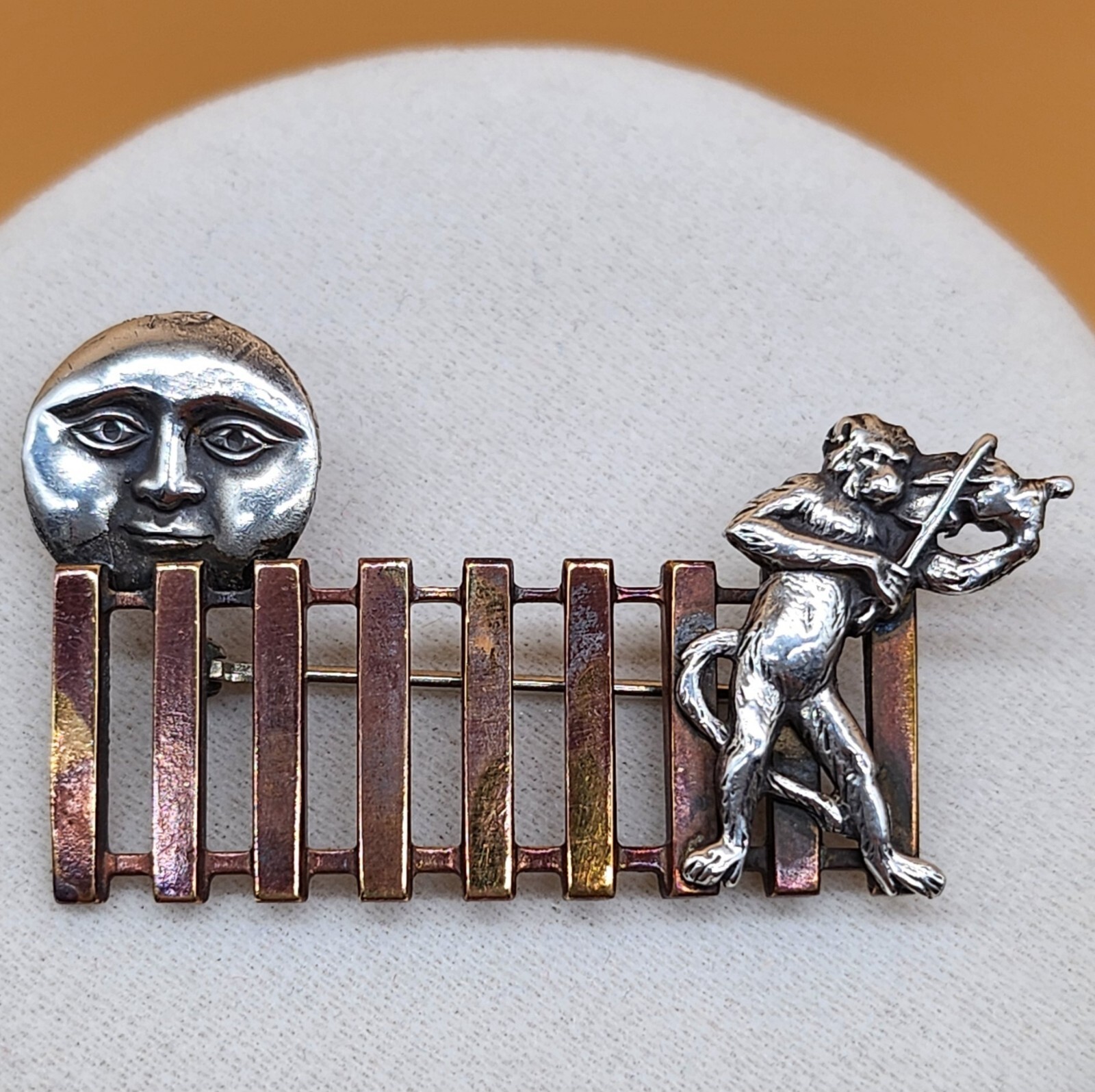 Rika Marked 925 Sterling Silver Monkey Playing Fi… - image 2