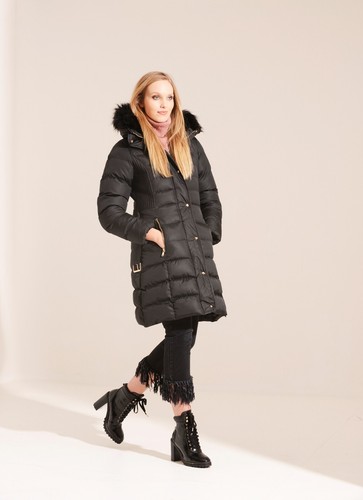 New Women Mid Stone Belted Long Winter Puffer Coat 8 10 12 14 16 18 20 22 24 26 - Picture 5 of 26