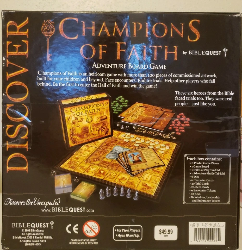 CHAMPIONS OF FAITH  ADVENTURE BOARD GAME BY BIBLEQUEST  - Image 2 of 3