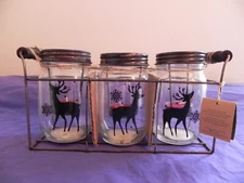 Home Essentials Reindeer Pint Jar Tealight Candle Holders
