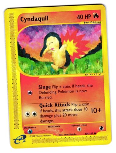 Cyndaquil 104/165 e-Series Expedition Base Set 2002 Light Play LP - 第 1/2 張圖片