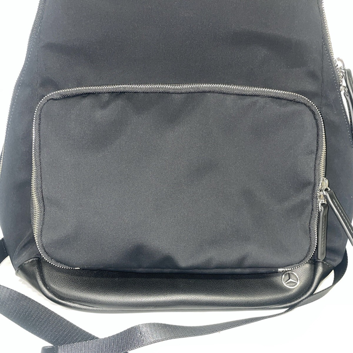 Haerfest Mercedes-Benz Black Nylon Faux Leather Zip Around Backpack