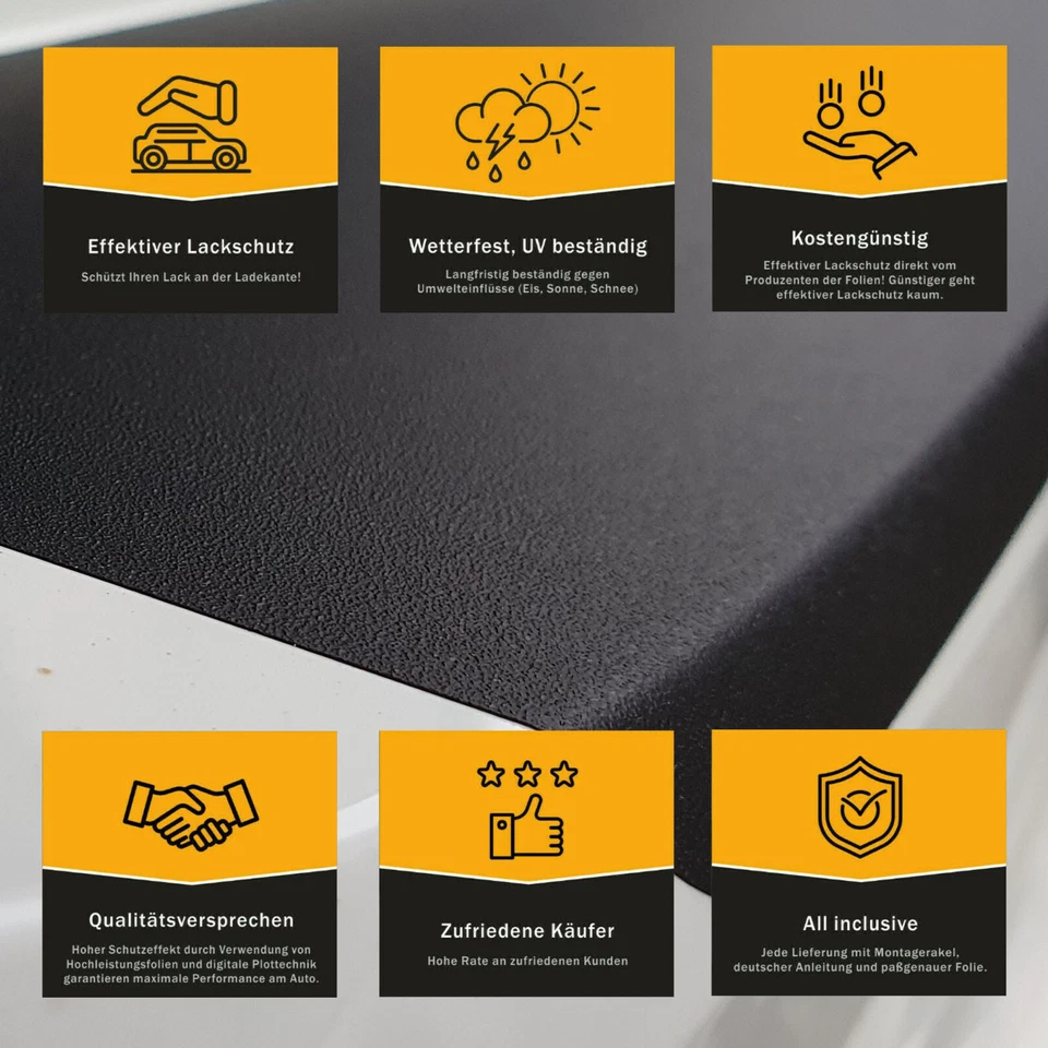 Lackschutzfolie für VW Touareg III 3 CR7 - Ladekantenschutz-Folie SCHWARZ MATT - Bild 4 von 4
