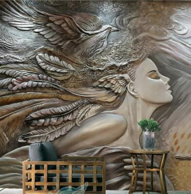 3D Brown Relief Woman 35205NA Wallpaper Wall Murals Removable Wallpaper Fay