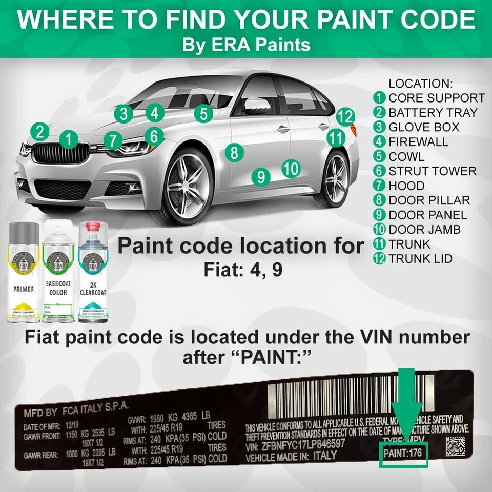 FIAT Genuine OEM Touch Up Paint - PICK YOUR COLOR — 第 2/4 张图片