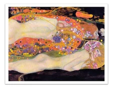Gustav Klimt WATER SERPENTS II (1907) Vintage Painting 17x22" Art Print