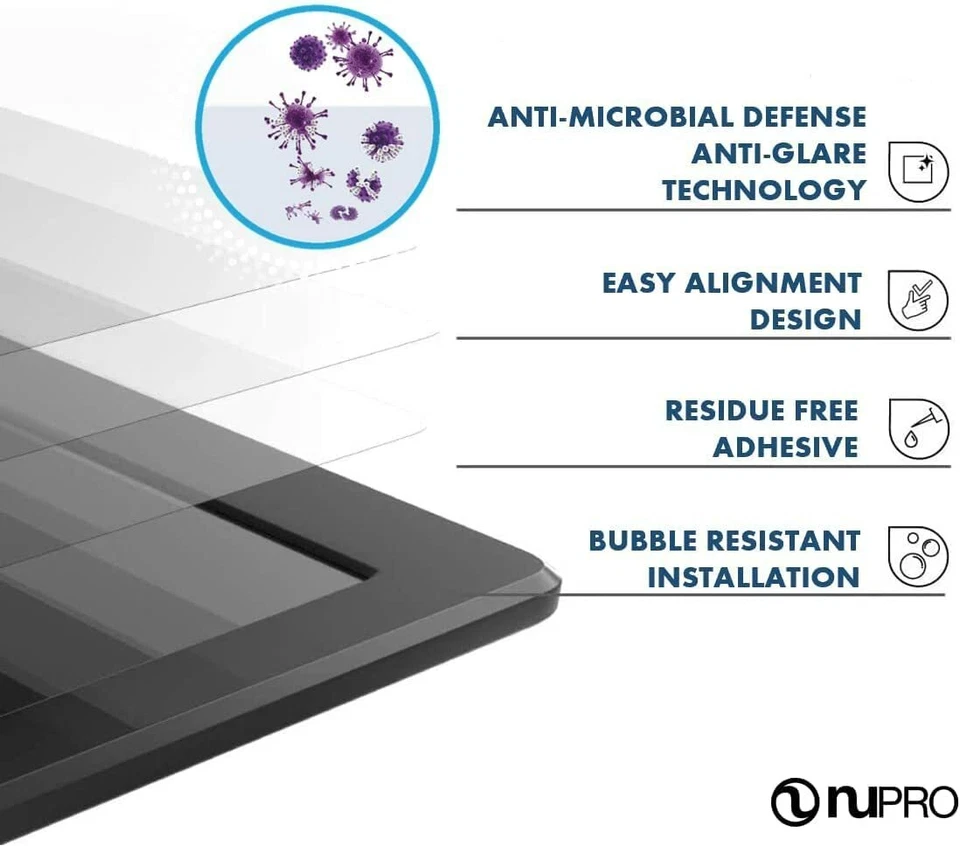 2 NuPro Anti-Glare Screen Protectors for Amazon Fire HD 10 and Fire HD 10+ table - Image 3 of 4