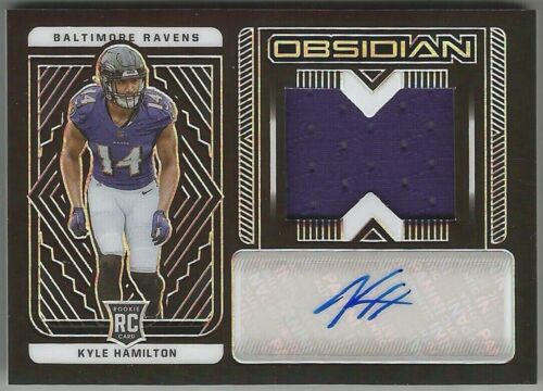 2022 Panini Obsidian Rookie Jersey Auto KYLE HAMILTON 208 #/175 Baltimore Ravens