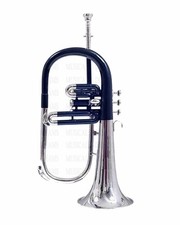 Flugel HORN BLACK NICKEL Finish Horn With Free Hard Case MOUTHPIECE