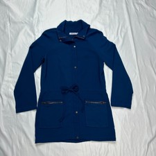 Just Fab Womans Trench Coat Color Blue Size Small