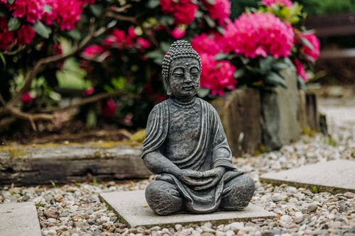 Feng-Shui Buddha Statue Steinfigur 50 cm 26 kg Mehrfarbig Beton frostsicher - Bild 7 von 11