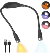 Book Light, Neck Reading Lamp, Rechargeable Reading Lamp in Bed, Pink