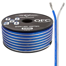 Skar Audio Elite 14 Gauge Oxygen-Free Copper Speaker Wire 100 Feet (Blue/White)