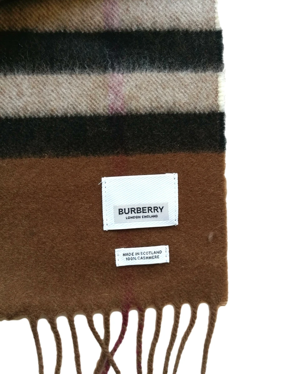 BURBERRY REVERSIBLE CHECK AND LOGO CASHMERE SCARF, 57% OFF