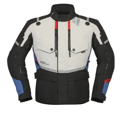 Modeka Trohn Motorradjacke Herren (hellgrau/schwarz/blau) Gr: M