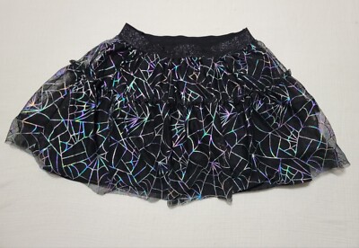 Girls Cat & Jack Halloween Spider Webs Tiered Skirt Size M (8)