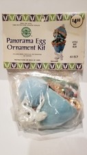 VINTAGE Walco Parnorama BLUE EASTER EGG Sequin Bead Ornament Kit Little Boy Blue