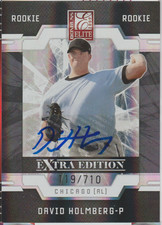 David Holmberg 2009 Panini Donruss Elite Extra RC auto autograph card 142 /710
