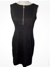 Jessica Women's Career Pencil Dress Sleeveless Black Round Neck 1/3 Front Zip 6