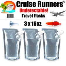 Cruise Ship Flask Kit Rum Runners Alcohol Liquor Smuggle Sneak Booze Plastic Bag