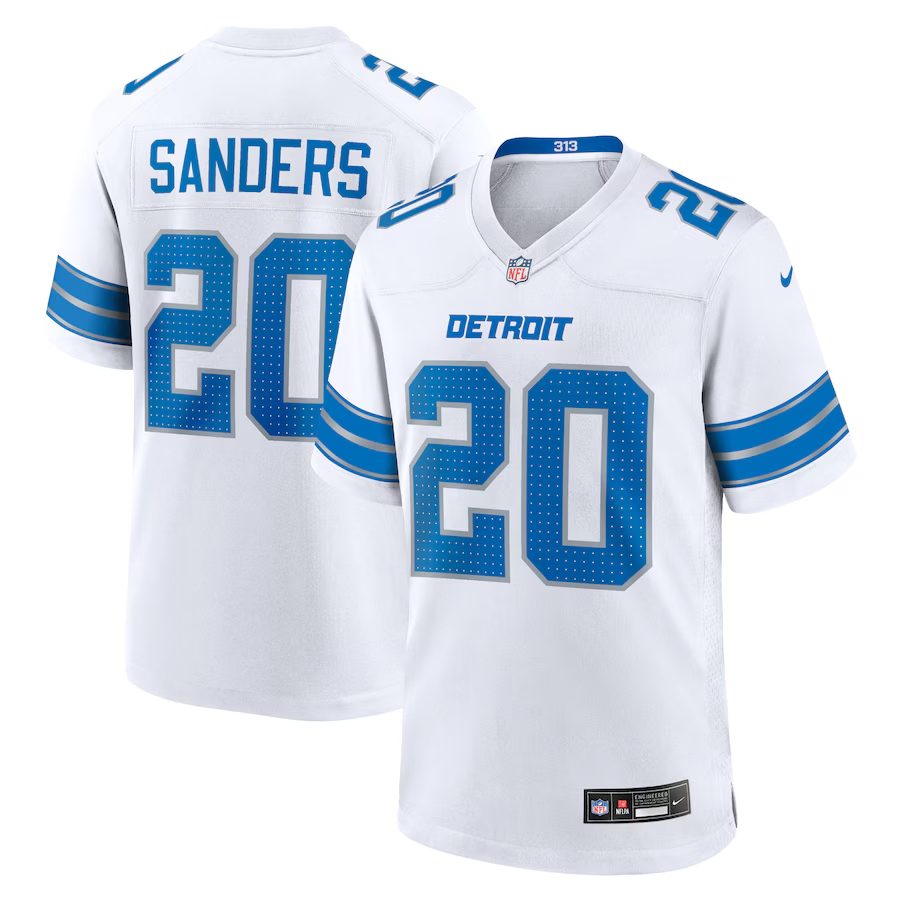 Men's Barry Sanders Blue Retired Player Stitched Game Jersey #20