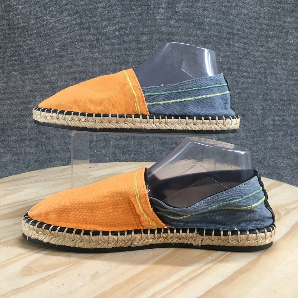 Zapatos Zara Para Hombre 41 Alpargata Naranja Azul Lona Sin Cordones Cómodos Informales Parte Superior Baja Foto 2 de 4