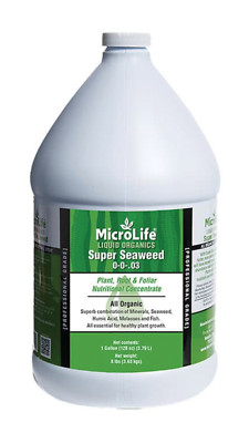 ORGANIC MicroLife Super Seaweed, Liquid SUPER Fertilizer, 1 GALLON bottle 0-0-.3