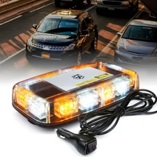 72 LED Strobe Beacon Light Rooftop Emergency Warning Hazard Flash White Amber M